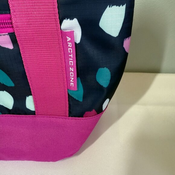 Arctic Zone Insulated Cooler 8 Can Capacity Fashion Tote Lunch Bag Zipper Pocket - Picture 5 of 9